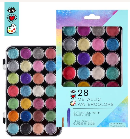 I Heart Art Metallic Watercolors Set of 28