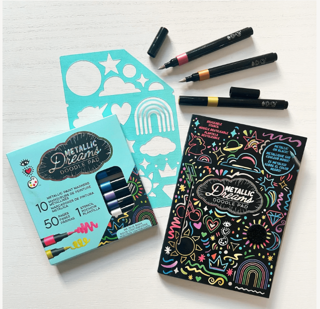 I Heart Art Doodle Pad – Metallic Dreams
