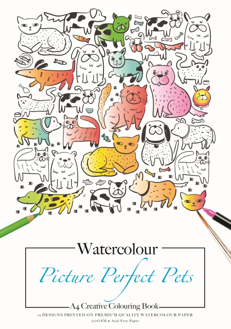 Jasart A4 Adult Colouring Book Watercolour 200gsm Inspirational Quotes