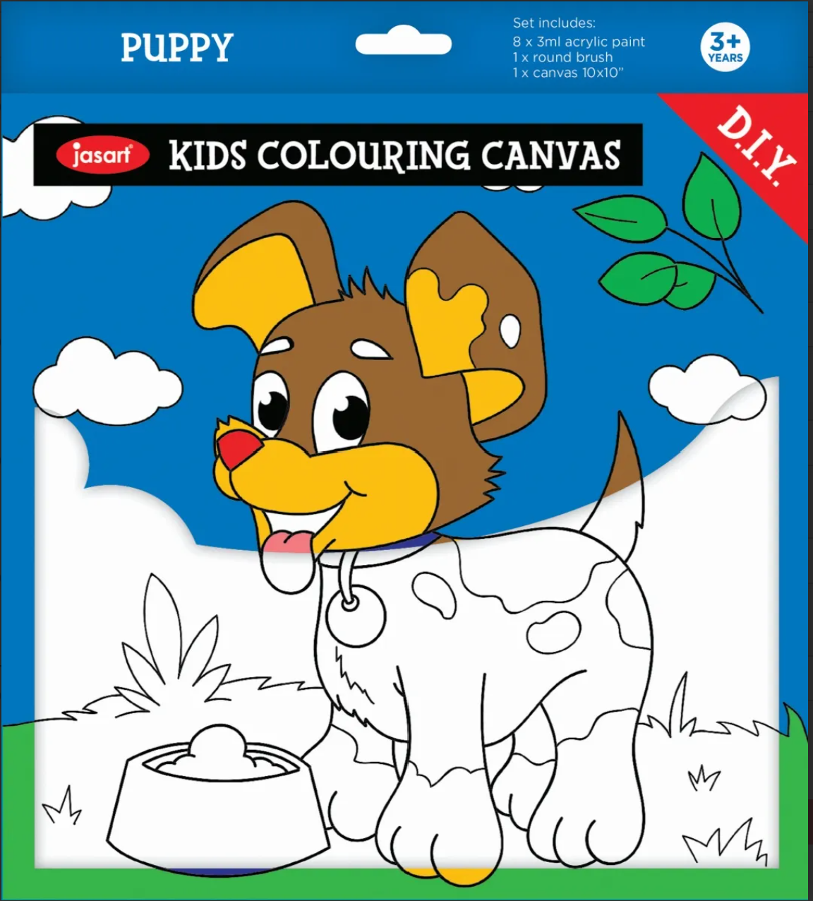 Kids Colouring Canvas Set - with Acrylic Paints
