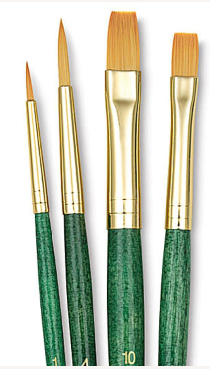 Princeton Art & Brush Co. : Synthetic Hair - Golden Taklon Set 4 piece