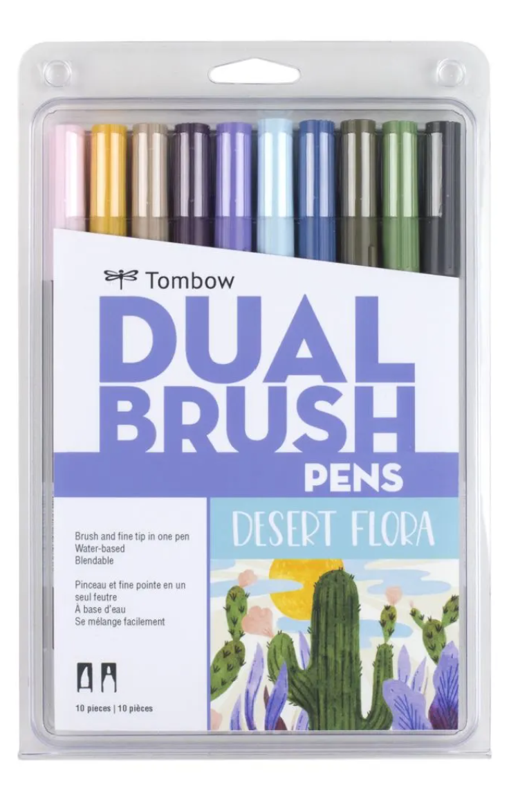 Tombow Dual Brush Pen Set Desert Flora Palette 10 piece
