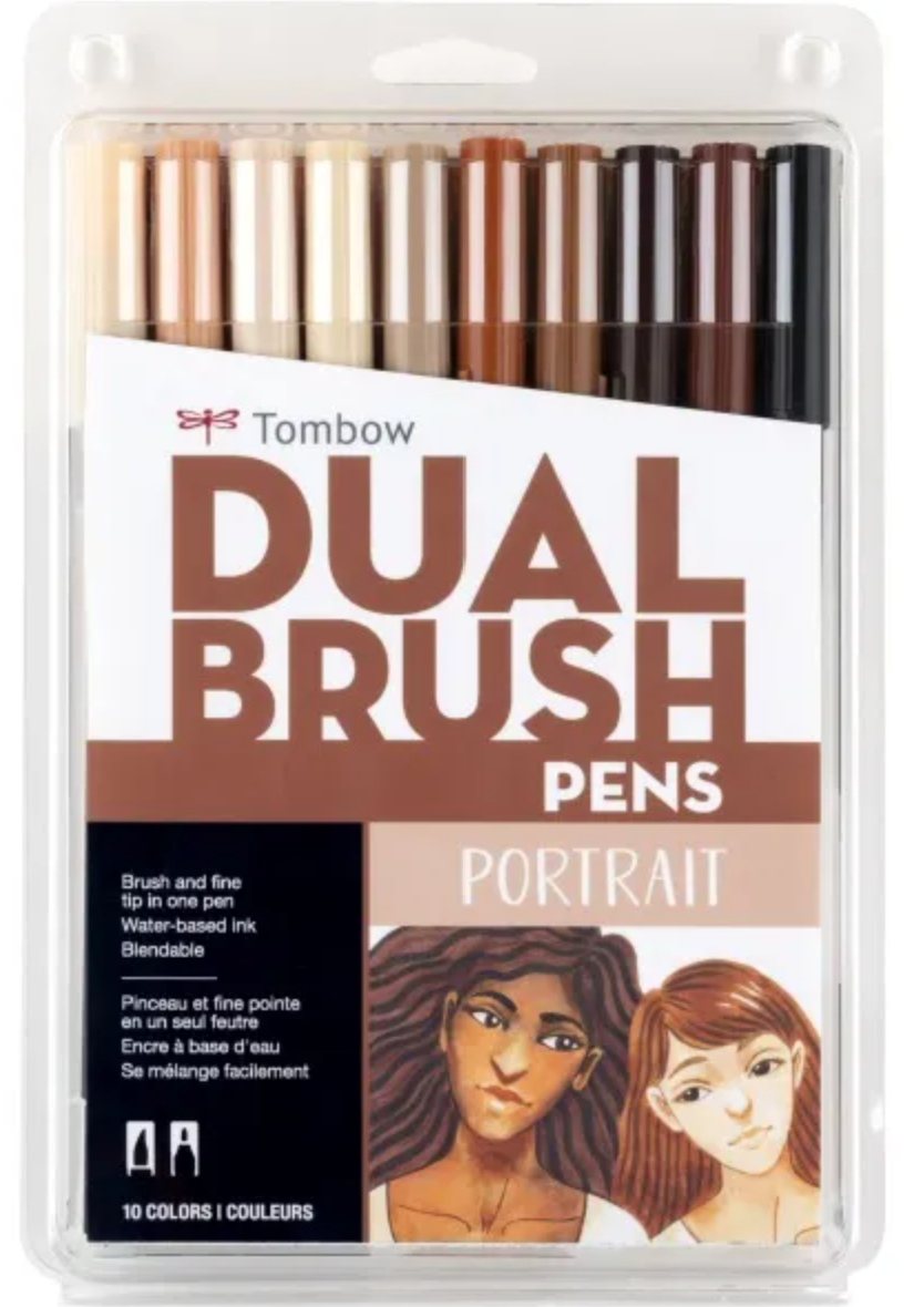 Tombow Dual Brush Pen Set Portrait Palette 10 piece