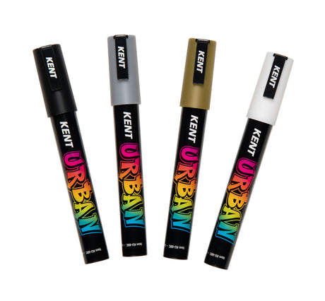 Kent Urban Acrylic Paint Markers – Medium Nib 6mm Icon Pack 4