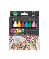 Kent Urban Acrylic Paint Markers – Fine Nib 3mm Classic Pack 8
