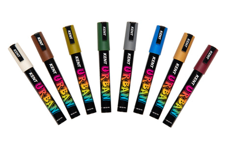 Kent Urban Acrylic Paint Markers – Medium Nib 6mm Neutral Pack 8