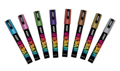 Kent Urban Acrylic Paint Markers – Fine Nib 3mm Neutral Pack 8