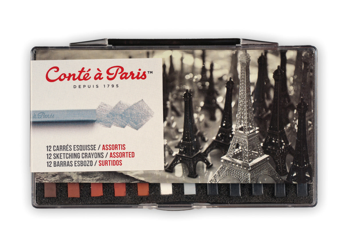 Conte A Paris Carre Crayon Sketch Assorted 12 Set