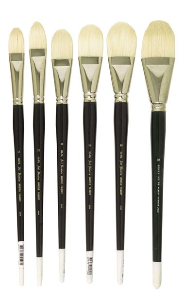 103FIL Art Basics Hog Bristle Filbert Brushes