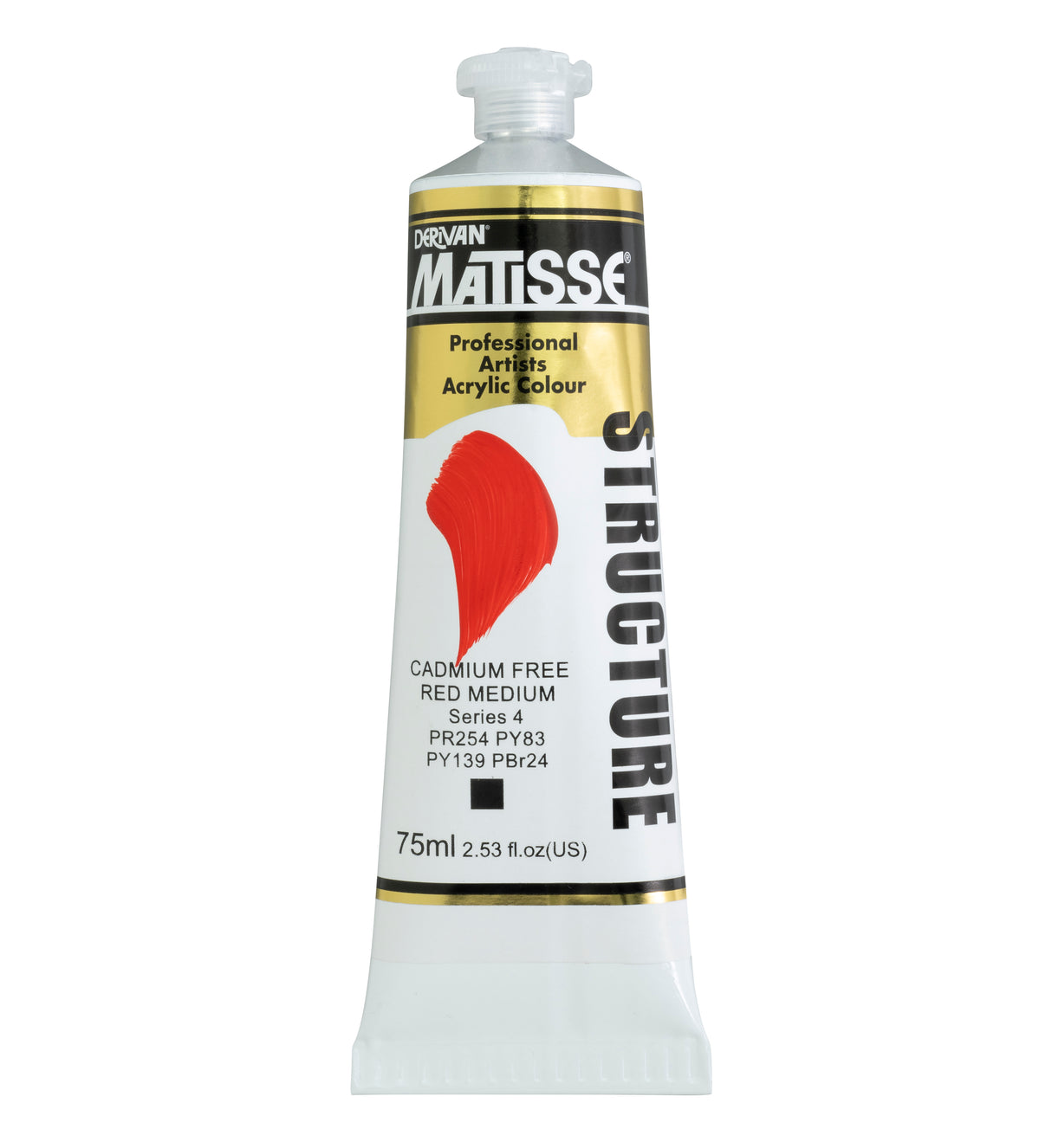 Matisse Structure Acrylic Paint 75ml Tube - Color - CADMIUM FREE RED MEDIUM SERIES 4