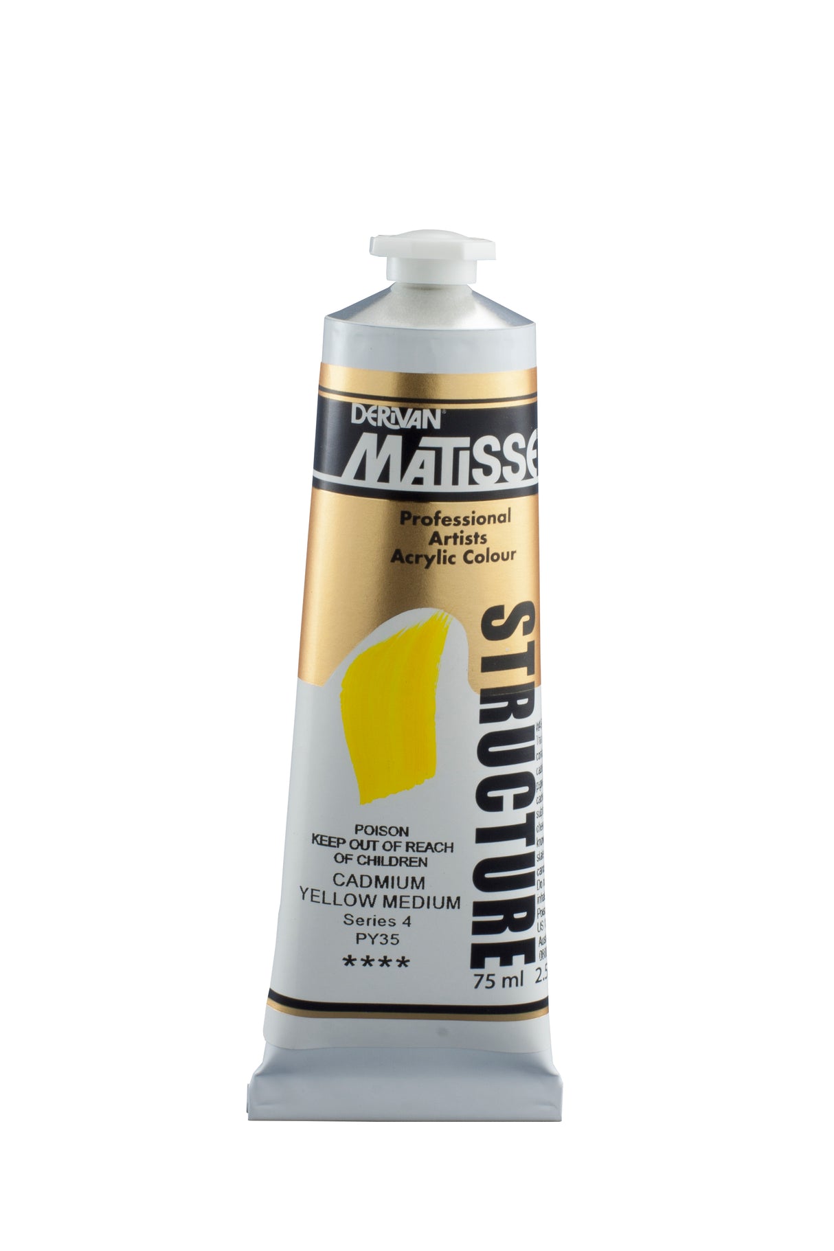 Matisse Structure Acrylic Paint 75ml Tube - Color - CADMIUM YELLOW MEDIUM SERIES 4