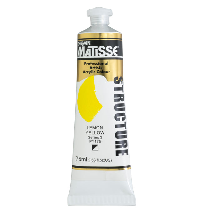 Matisse Structure Acrylic Paint 75ml Tube - Color - LEMON YELLOW SERIES 3