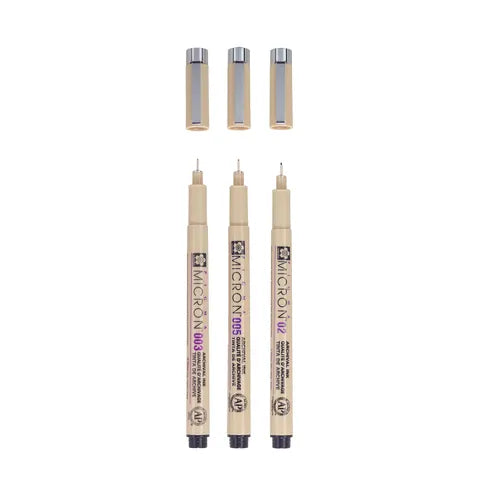 Sakura Pigma Micron Pen Black 3 Set (003,005,02)