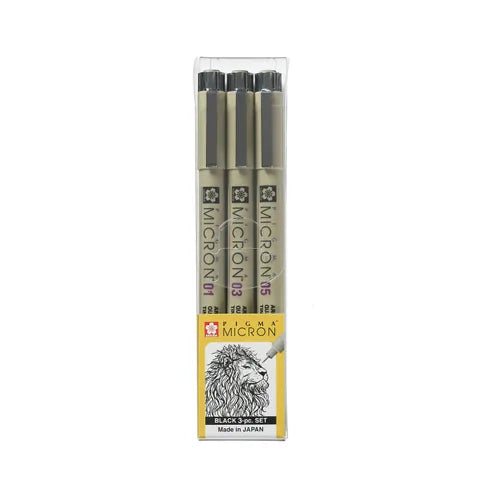 Sakura Pigma Micron Pen Black 3 Set (01,03,05)