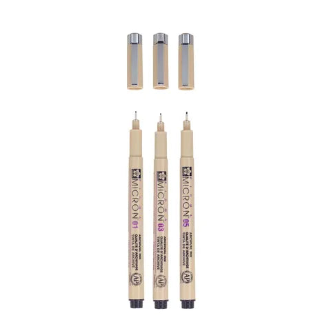 Sakura Pigma Micron Pen Black 3 Set (01,03,05)