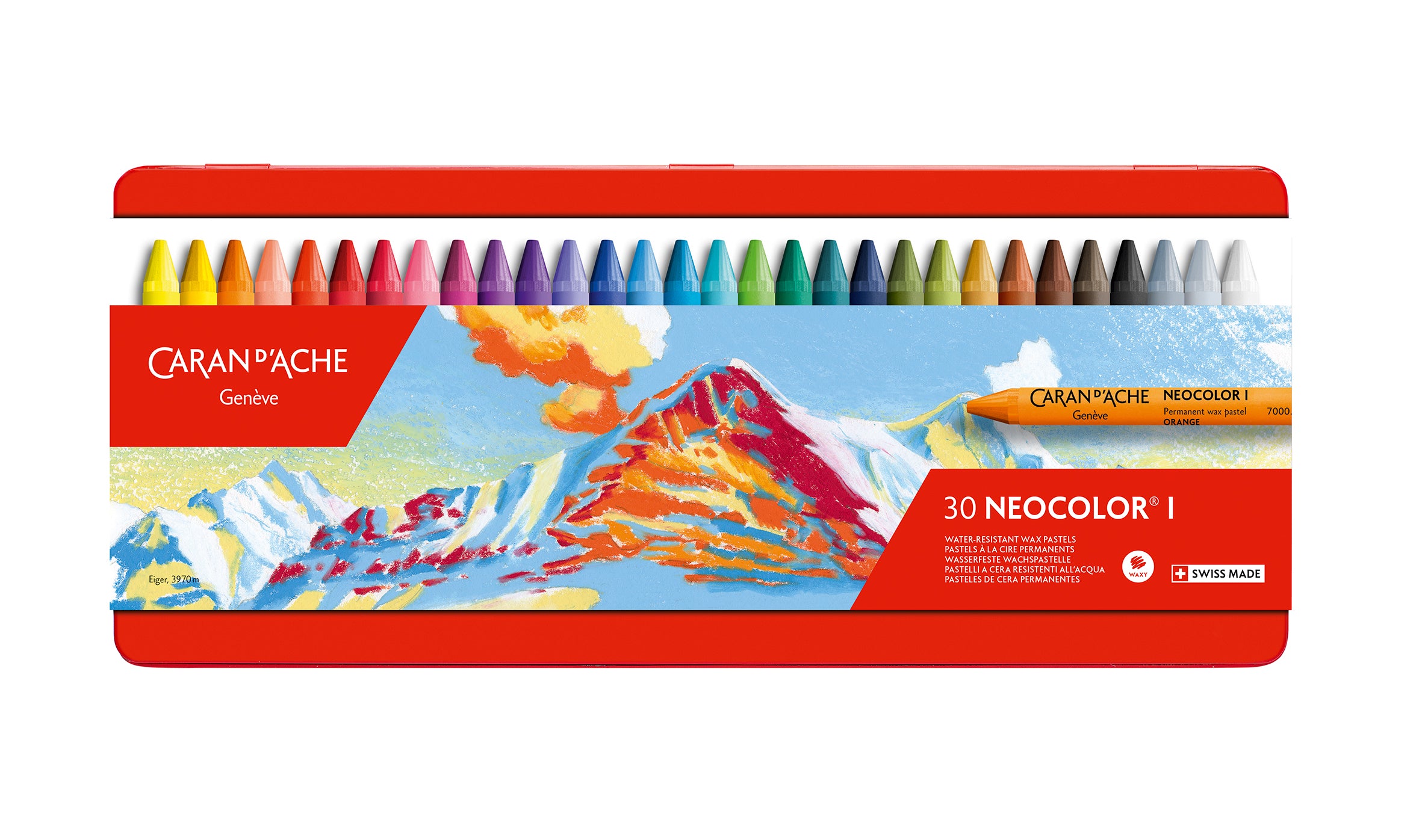 Caran d'Ache Neocolor I Water-Resistant Wax Pastels Tin 30 – The