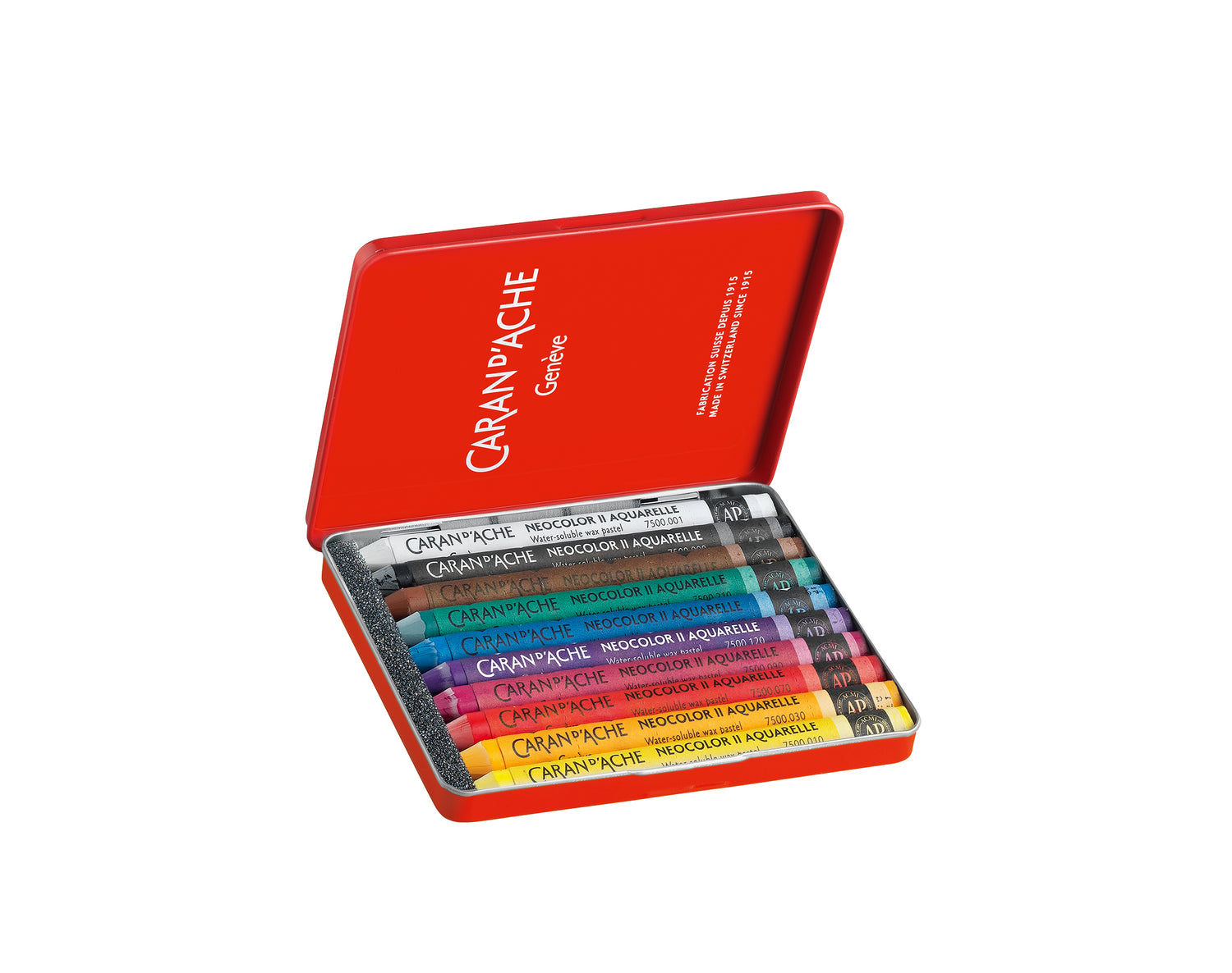 Caran d'Ache Neocolor II Water-Soluble Wax Pastel Tin 10