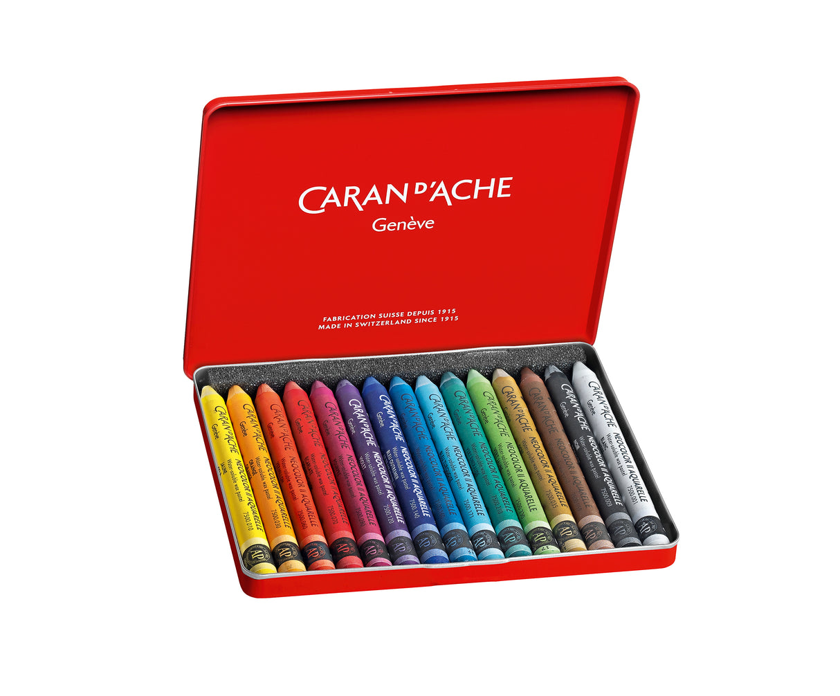 Caran d'Ache Neocolor II Water-Soluble Wax Pastel Tin 15