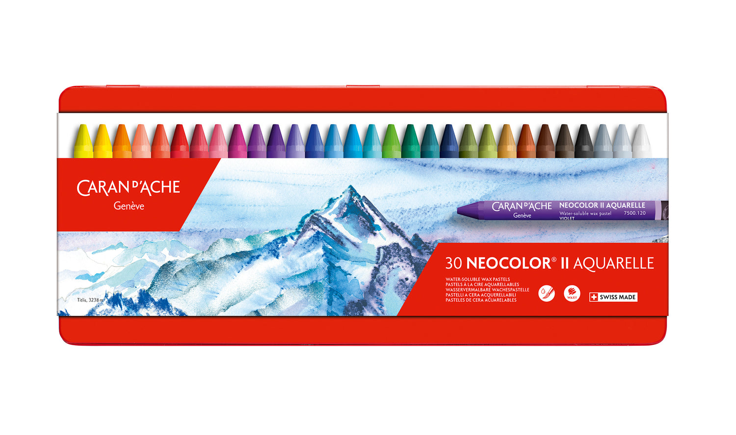 Caran d'Ache Neocolor II Water-Soluble Wax Pastel Tin 30