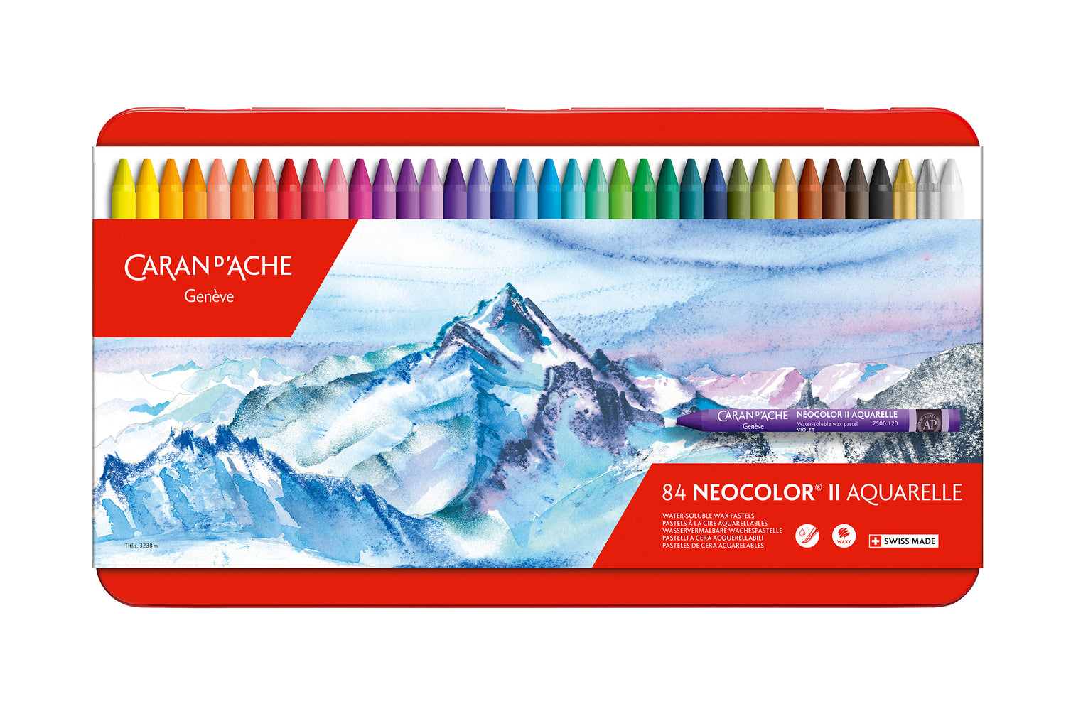 Caran d'Ache Neocolor II Water-Soluble Wax Pastel Tin 84