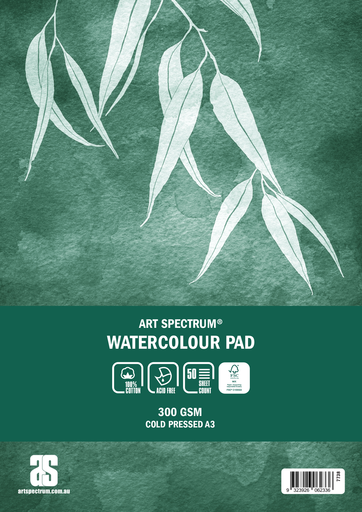 Art Spectrum Watercolour Bound Pad 300gsm Cold Press 100% Cotton 50 Sheets