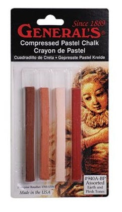 General's Compressed Pastel Chalk Sticks - Earth Tones Set 4