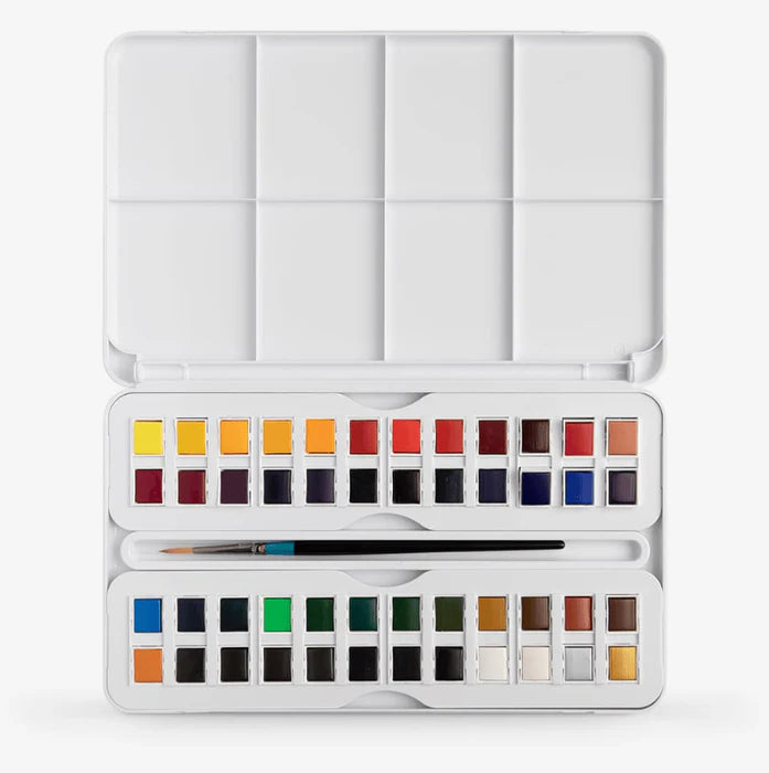 Aquafine Studio Tin Set of 48 + Brush