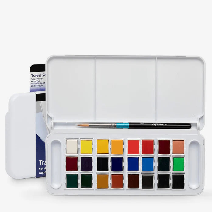 Aquafine Travel Tin Set of 24 + Brush
