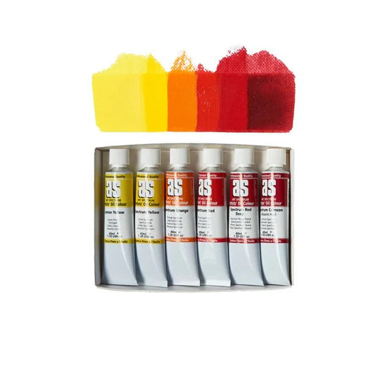Art Spectrum Artists' Oil Set of 6 x 40ml - Yellows & Reds