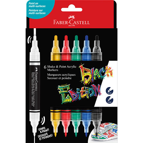 Faber-Castell Black Edition Acrylic Marker 6pc Classic Set