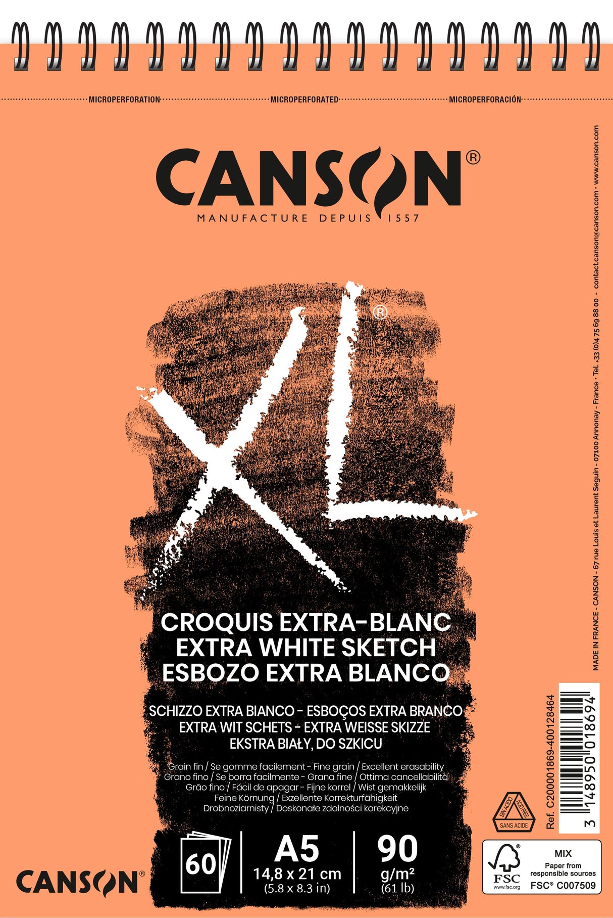 Canson XL® Sketch Extra-white 90gsm