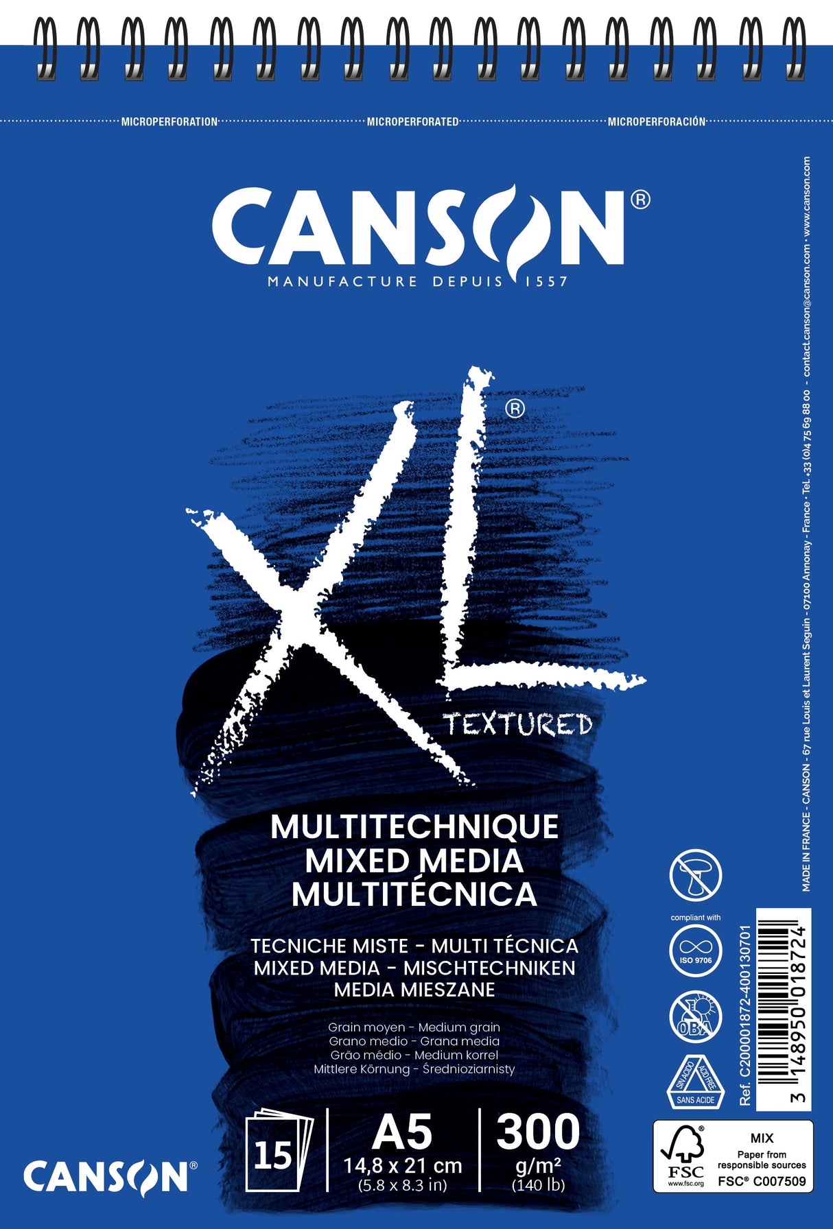 Canson XL® Mixed Media Textured 300gsm