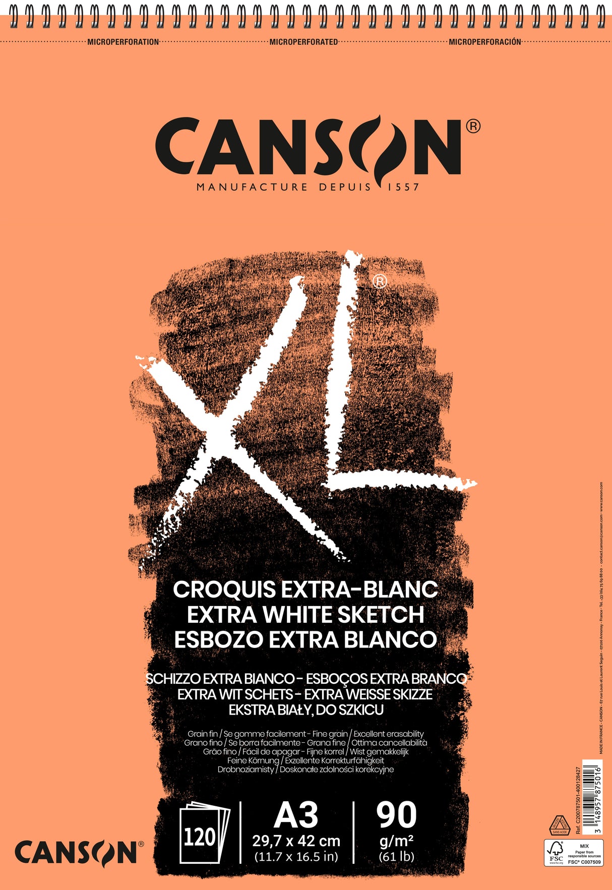 Canson XL® Sketch Extra-white 90gsm