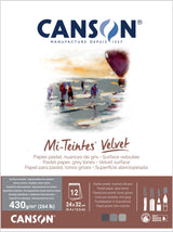 Canson Mi-Teintes Velvet 430gsm Pastel Paper Pads Grey Tones