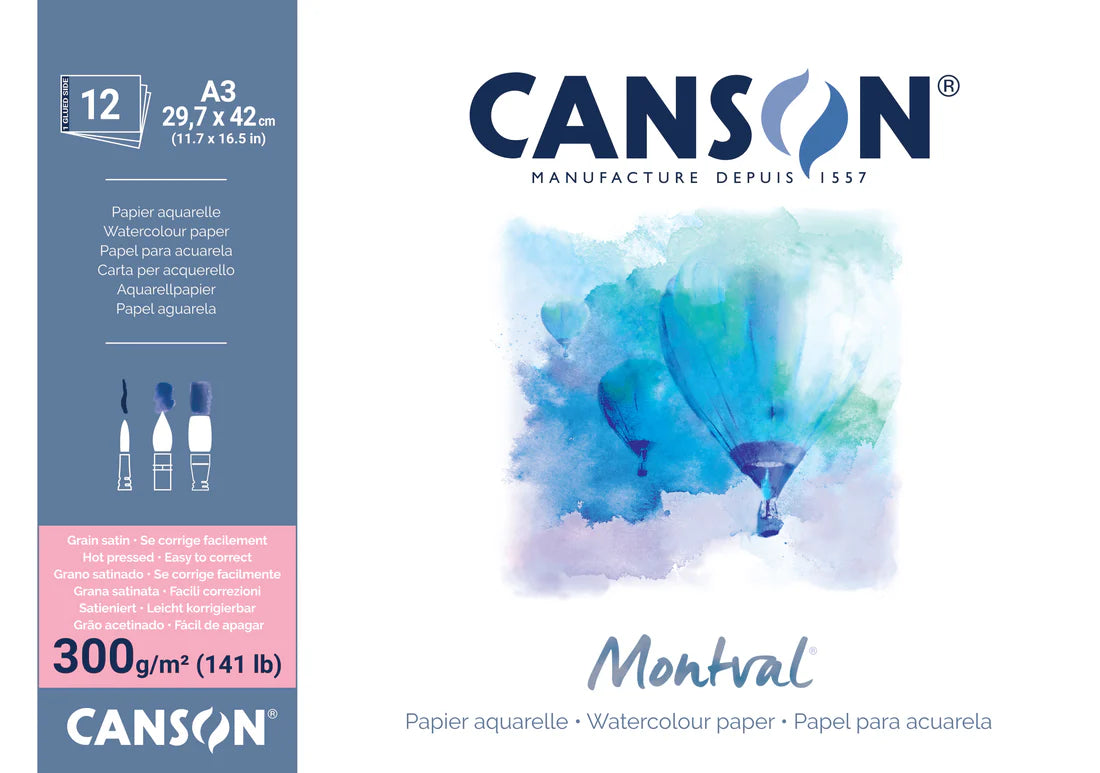 Canson Montval Pads Hotpress 300gsm