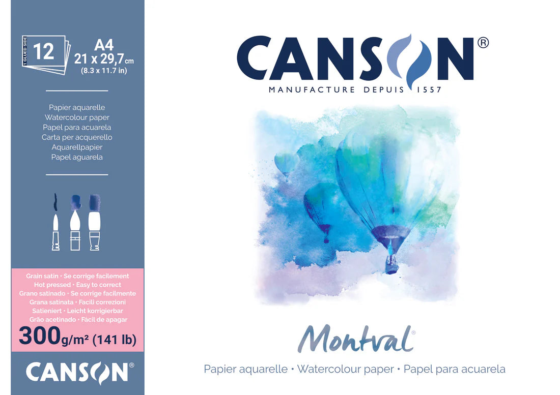 Canson Montval Pads Hotpress 300gsm