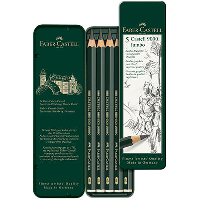 Faber-Castell 9000 Graphite Assorted Jumbo Set 5pc Tin