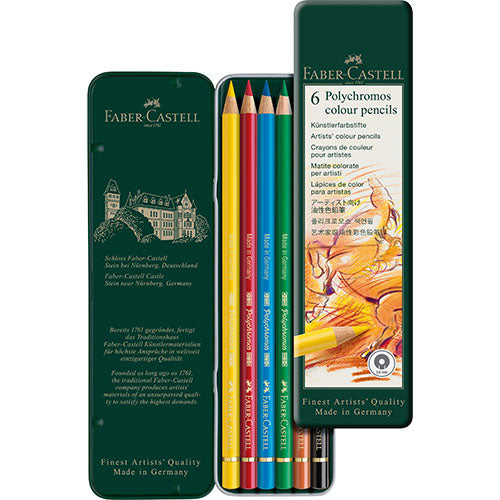 Faber-Castell Polychromos Pencils Tin 6