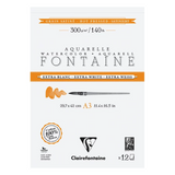 Clairefontaine Extra White Watercolour Pad 300gsm Hot Press