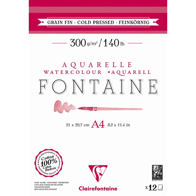Clairefontaine Natural White Watercolour Pad 300gsm Cold Press