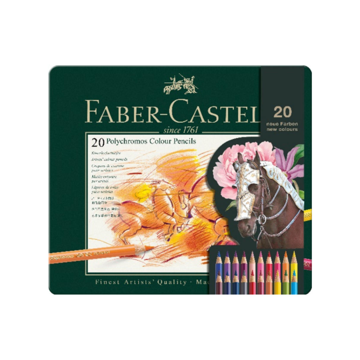 Faber-Castell Polychromos Artists’ Colour Pencils - 20 New Colours Tin