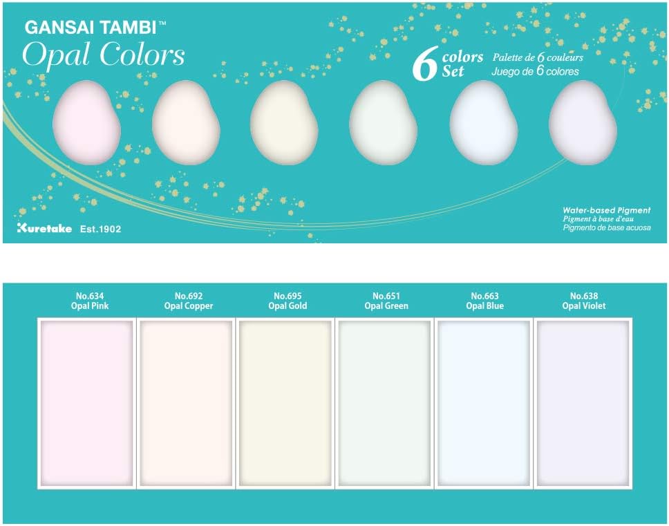 Kuretake Gansai Tambi Opal 6 Pan Watercolour Set