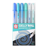 Sakura Gelly Roll Blue & Green Assorted 6pc Set