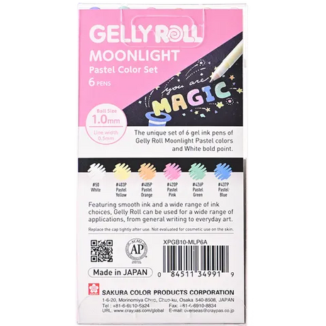 Sakura Gelly Roll Moonlight Pastel & White 6pc Set