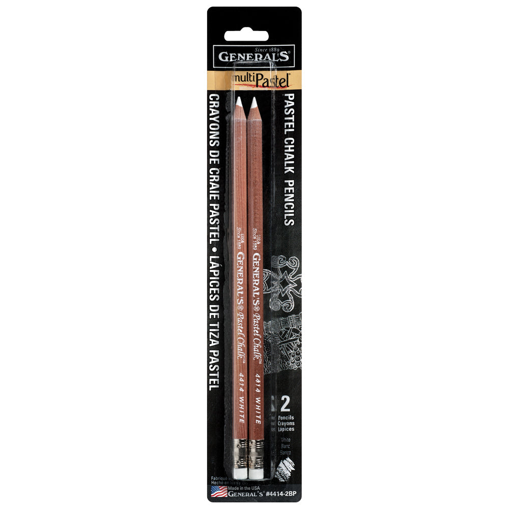 General's MultiPastel White Chalk Pencil 2pk