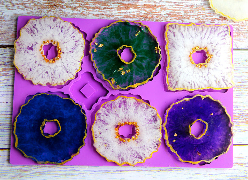 MAD DIY Geode Coaster Mold with Holder #114