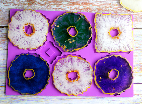 MAD DIY Geode Coaster Mold with Holder #114