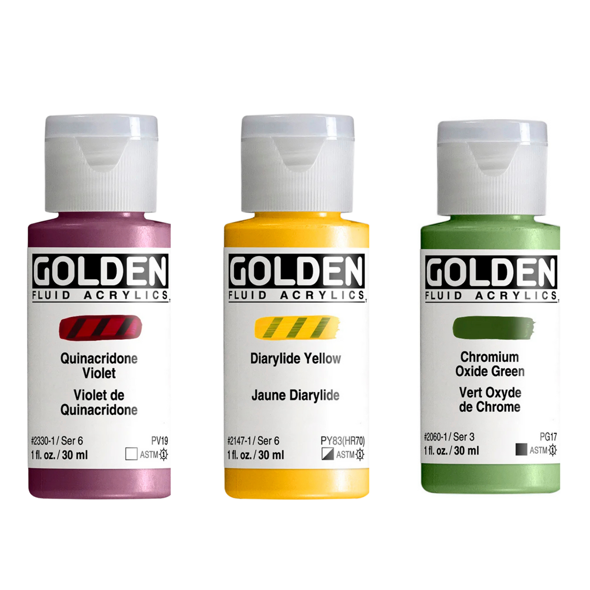 Golden Fluid Acrylic Paint 30ml Bottles