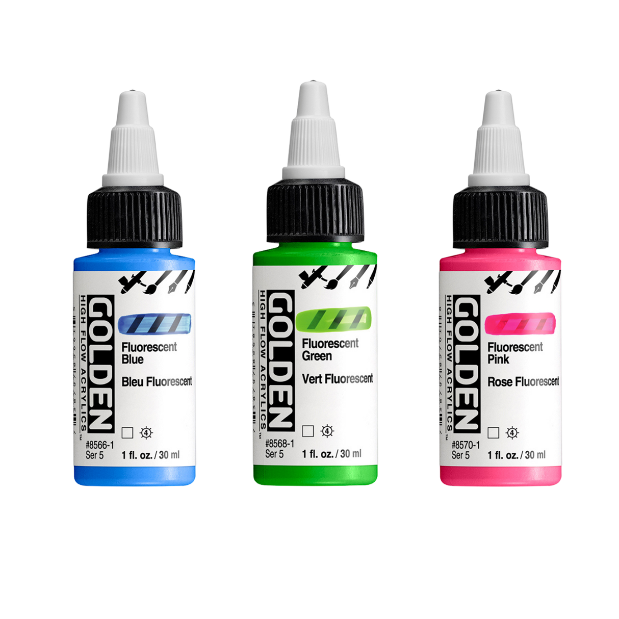 Golden High Flow Acrylic Paint 30ml Bottles