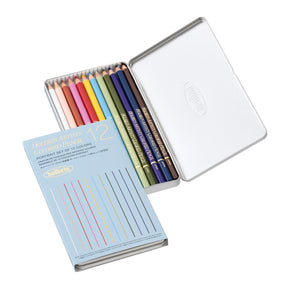 A tin box of 12 Holbein Artist' colour pencils